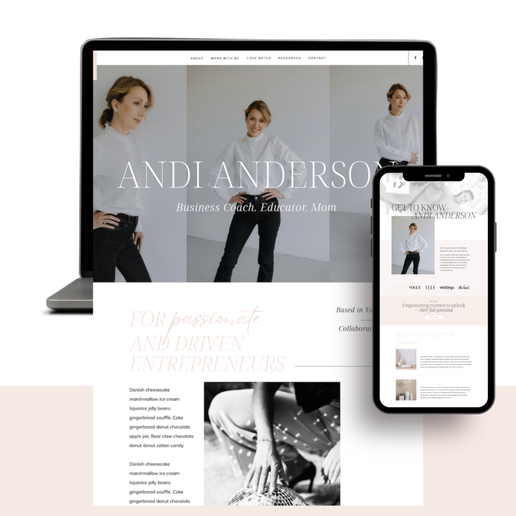 strategic homepage design layout for female entrepreneurs