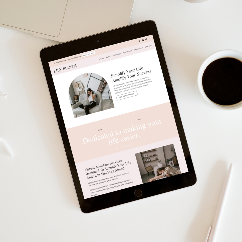 Custom Showit website design layout for service-based businesses