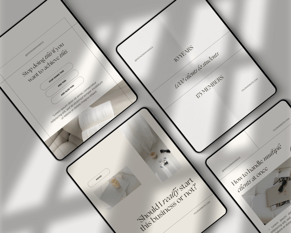 Showit website FAQ dropdown layout example