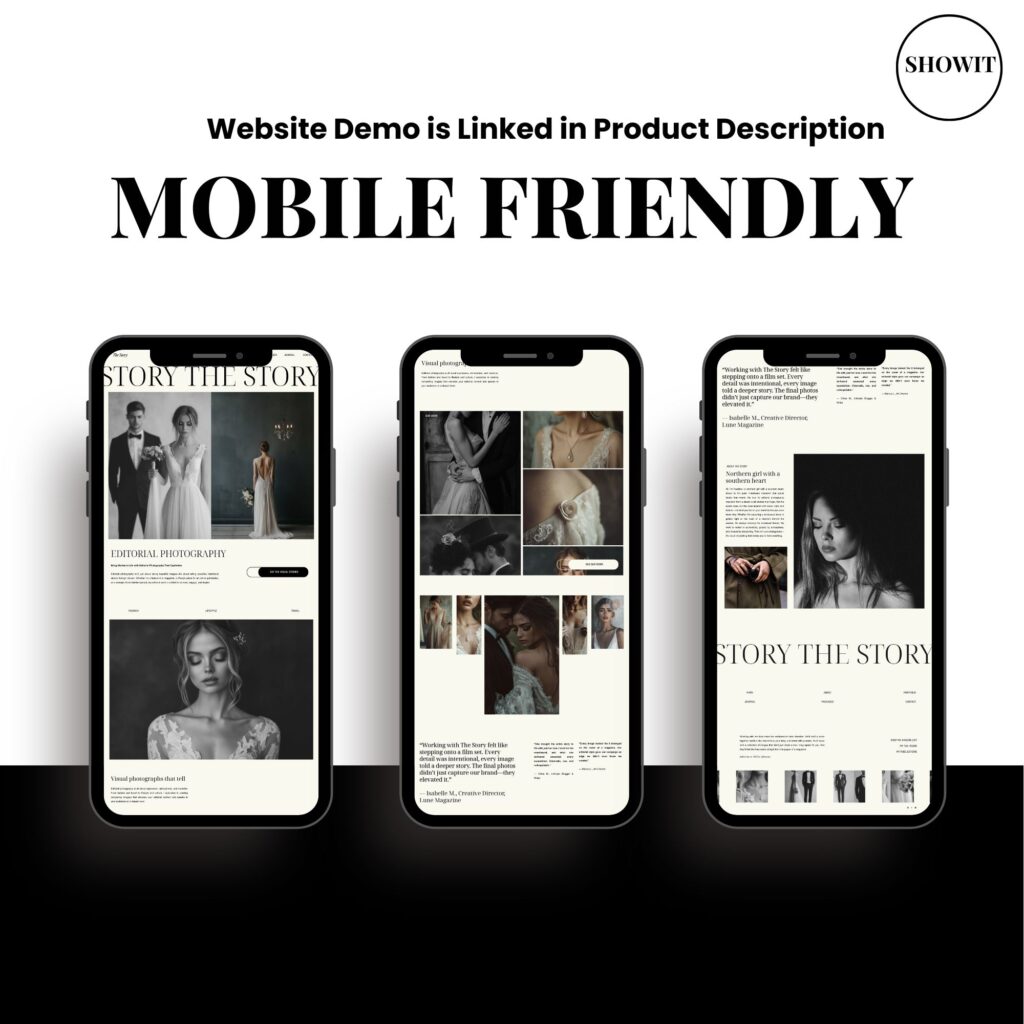 Mobile optimized website template