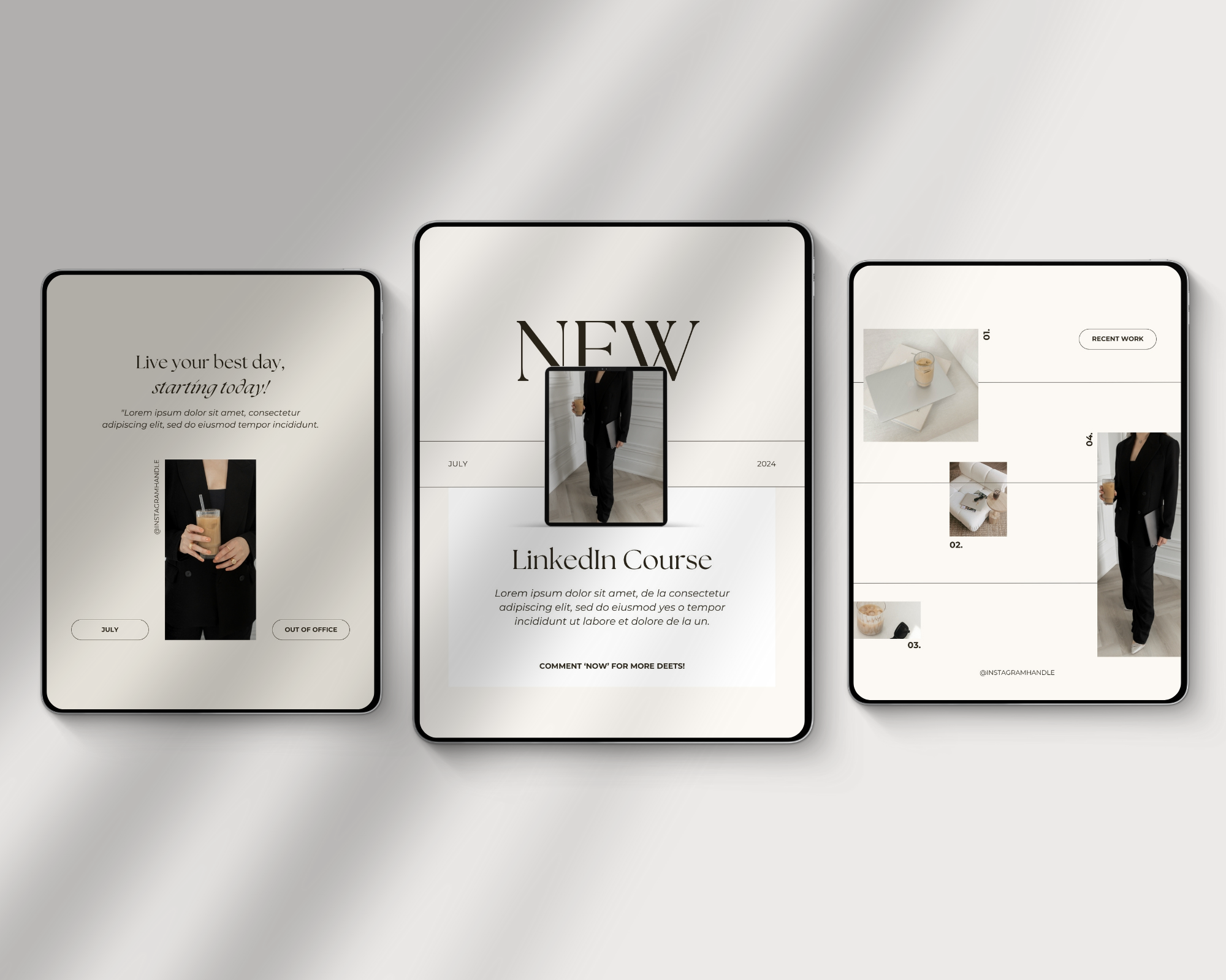 Showit Template on Ipad